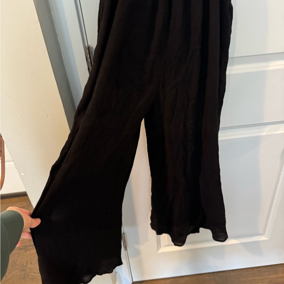Anthropologie Black Crisscross Wideleg Jumpsuit - Picture 5 of 6